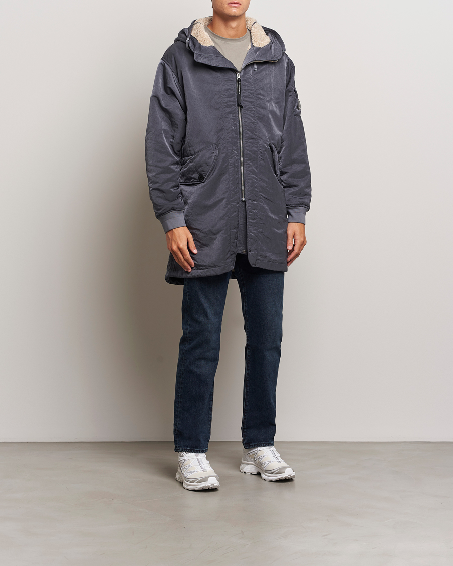 Men | Coats & Jackets | C.P. Company | Nylon B Sherpa Lined Parka Grey