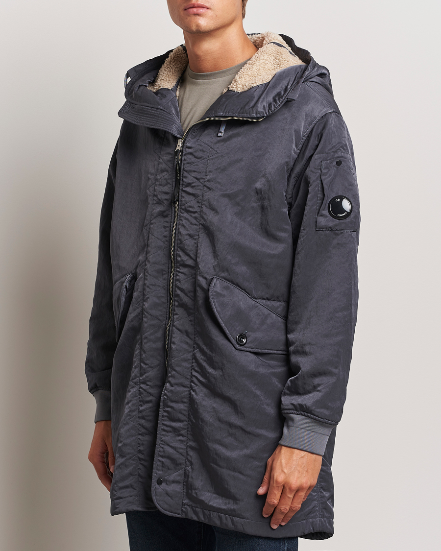 Men | Coats & Jackets | C.P. Company | Nylon B Sherpa Lined Parka Grey