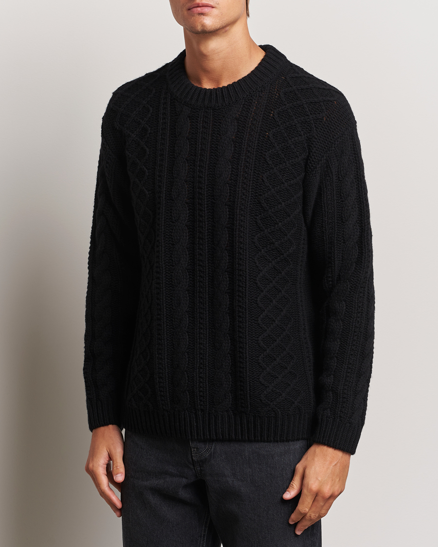 Men | Sweaters & Knitwear | C.P. Company | Heavy Knitted Lambswool Crewneck Black