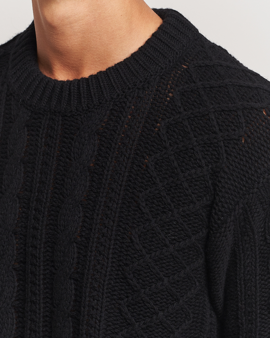 Men | Sweaters & Knitwear | C.P. Company | Heavy Knitted Lambswool Crewneck Black