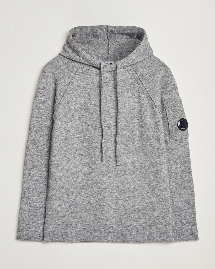 Men | Sweaters & Knitwear | C.P. Company | Alpaca/Wool Lens Hood Grey Melange