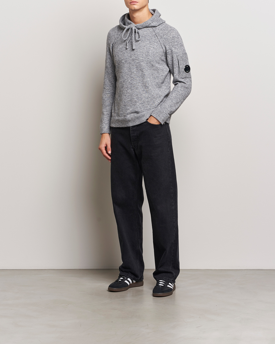 Men | Sweaters & Knitwear | C.P. Company | Alpaca/Wool Lens Hood Grey Melange