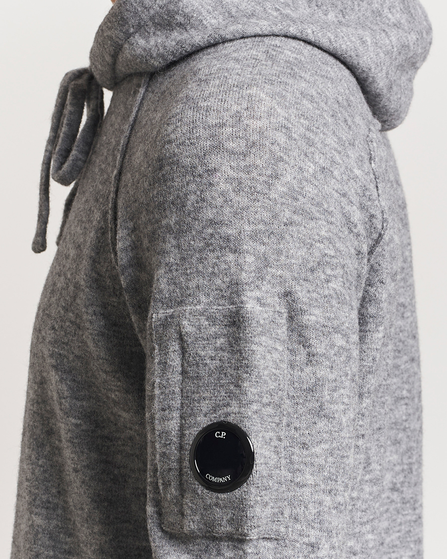 Men | Sweaters & Knitwear | C.P. Company | Alpaca/Wool Lens Hood Grey Melange