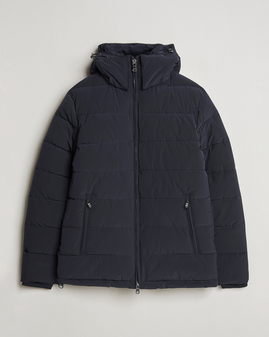 Men | Coats & Jackets | Oscar Jacobson | Hooded Puffer Jacket Navy