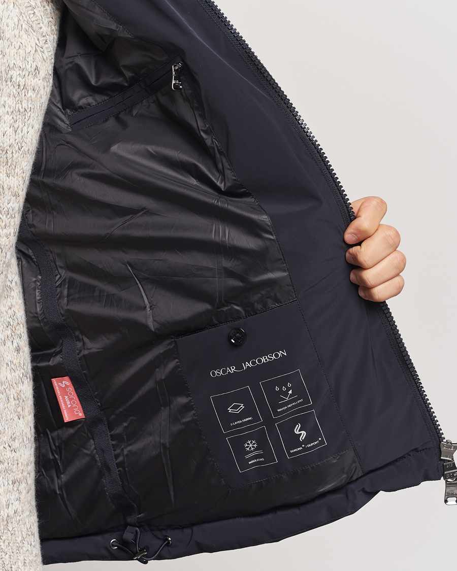 Men | Coats & Jackets | Oscar Jacobson | Hooded Puffer Jacket Navy