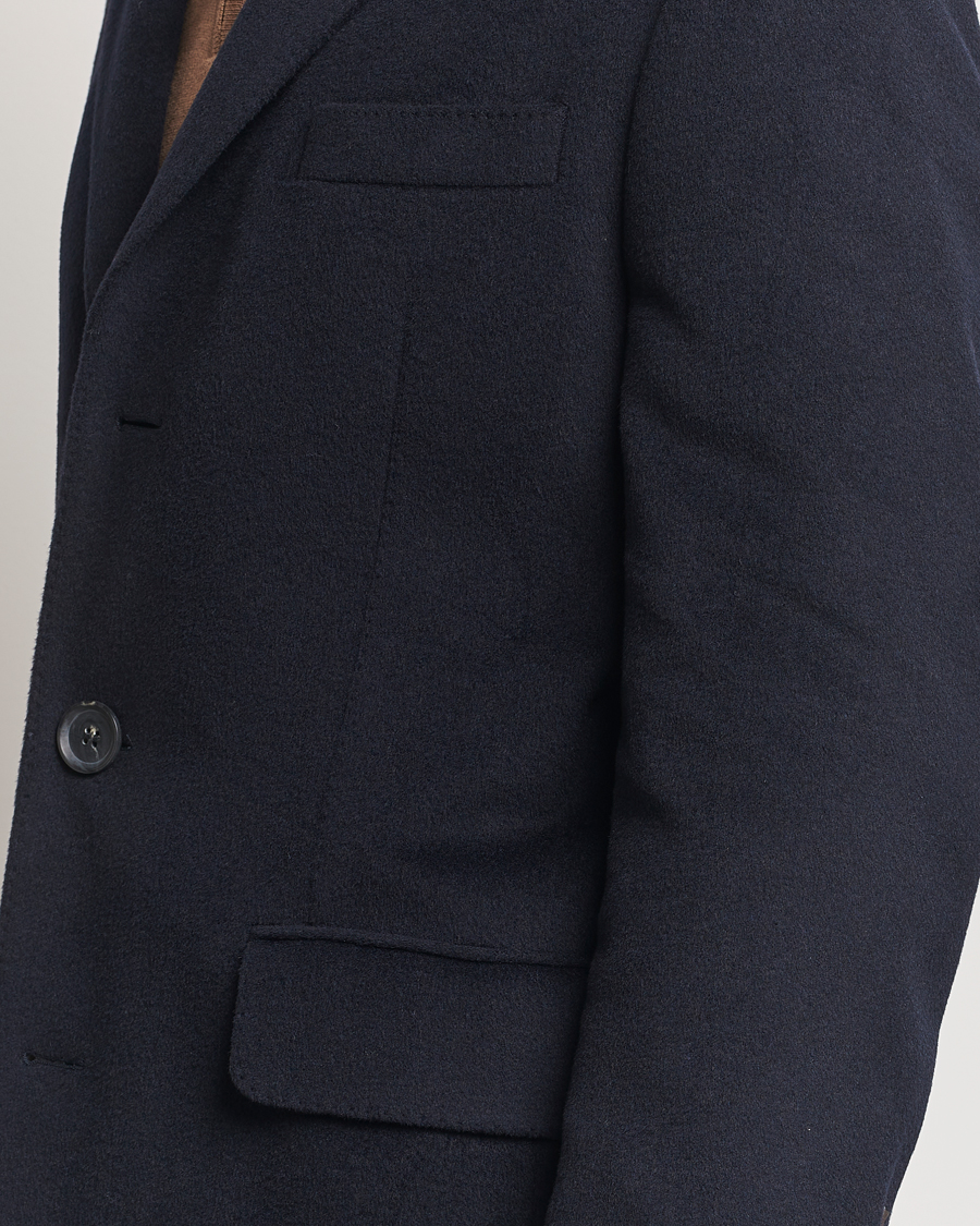 Men | Coats & Jackets | Oscar Jacobson | Sylar Wool/Cashmere Coat Navy