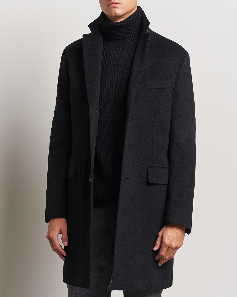 Men | Coats & Jackets | Oscar Jacobson | Sylar Wool/Cashmere Coat Black