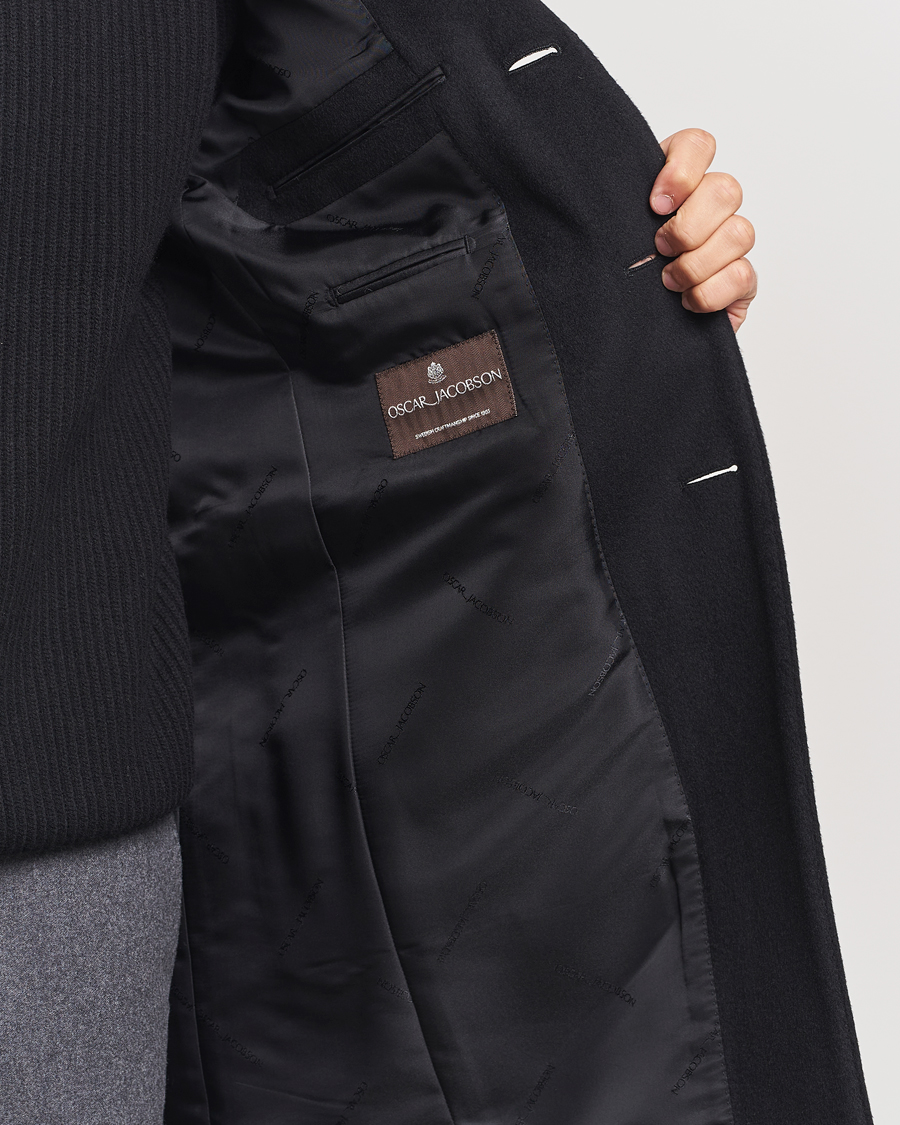 Men | Coats & Jackets | Oscar Jacobson | Sylar Wool/Cashmere Coat Black