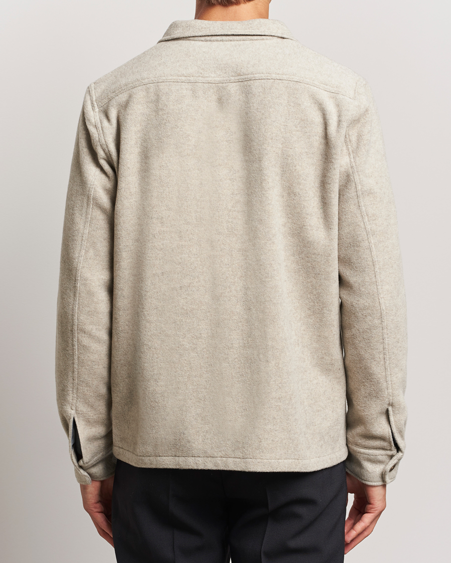 Men | Coats & Jackets | Oscar Jacobson | Safari Wool Shirt Jacket Beige