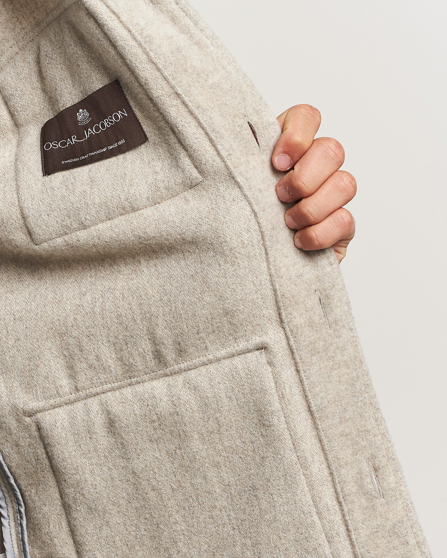 Men | Coats & Jackets | Oscar Jacobson | Safari Wool Shirt Jacket Beige