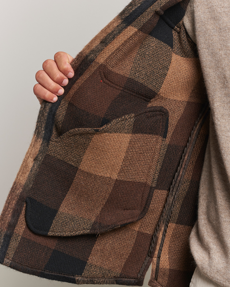 Men | Coats & Jackets | Oscar Jacobson | Maverick Checked Shirt Jacket Brown