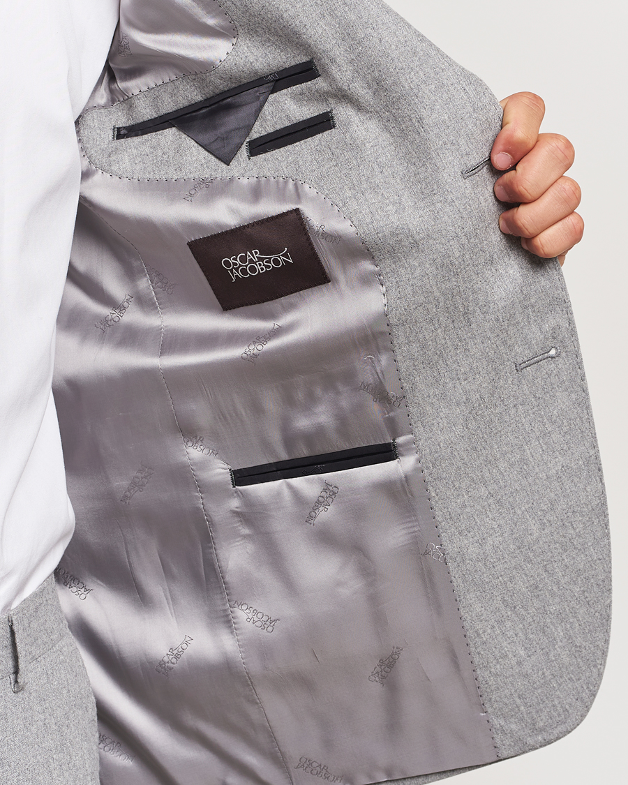 Men | Blazers | Oscar Jacobson | Fogerty Flannel Blazer Light Grey