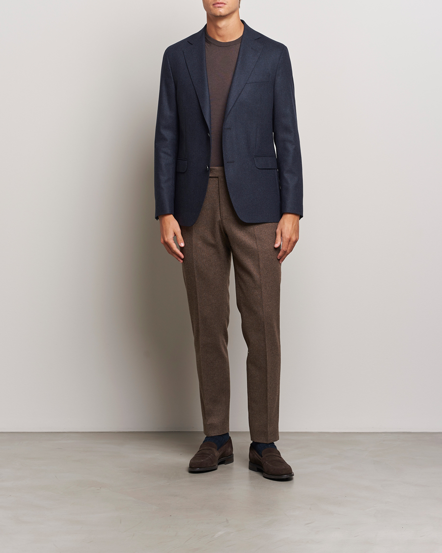 Men | Blazers | Oscar Jacobson | Fogerty Flannel Blazer Navy