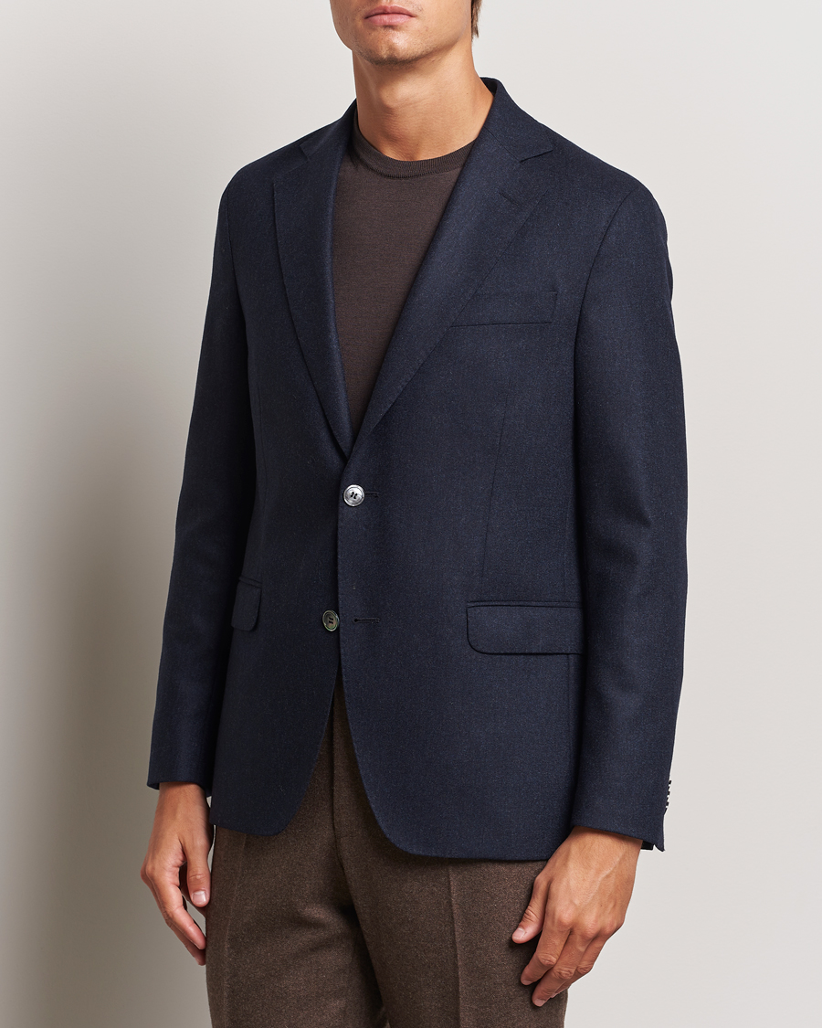 Men | Blazers | Oscar Jacobson | Fogerty Flannel Blazer Navy
