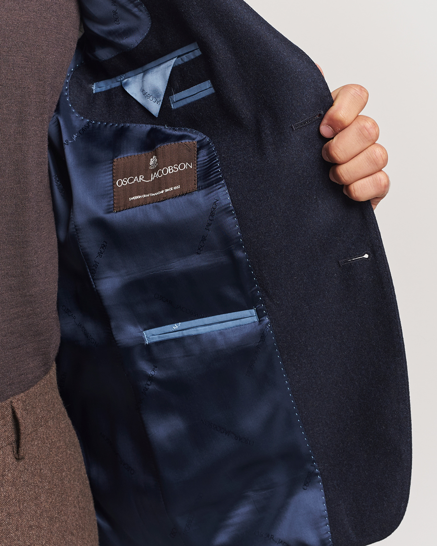 Men | Blazers | Oscar Jacobson | Fogerty Flannel Blazer Navy