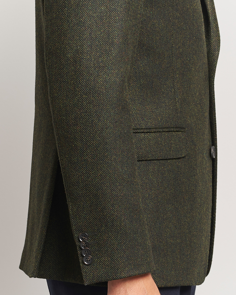 Men | Blazers | Oscar Jacobson | Fogerty Moon Herringbone Tweed Blazer Green