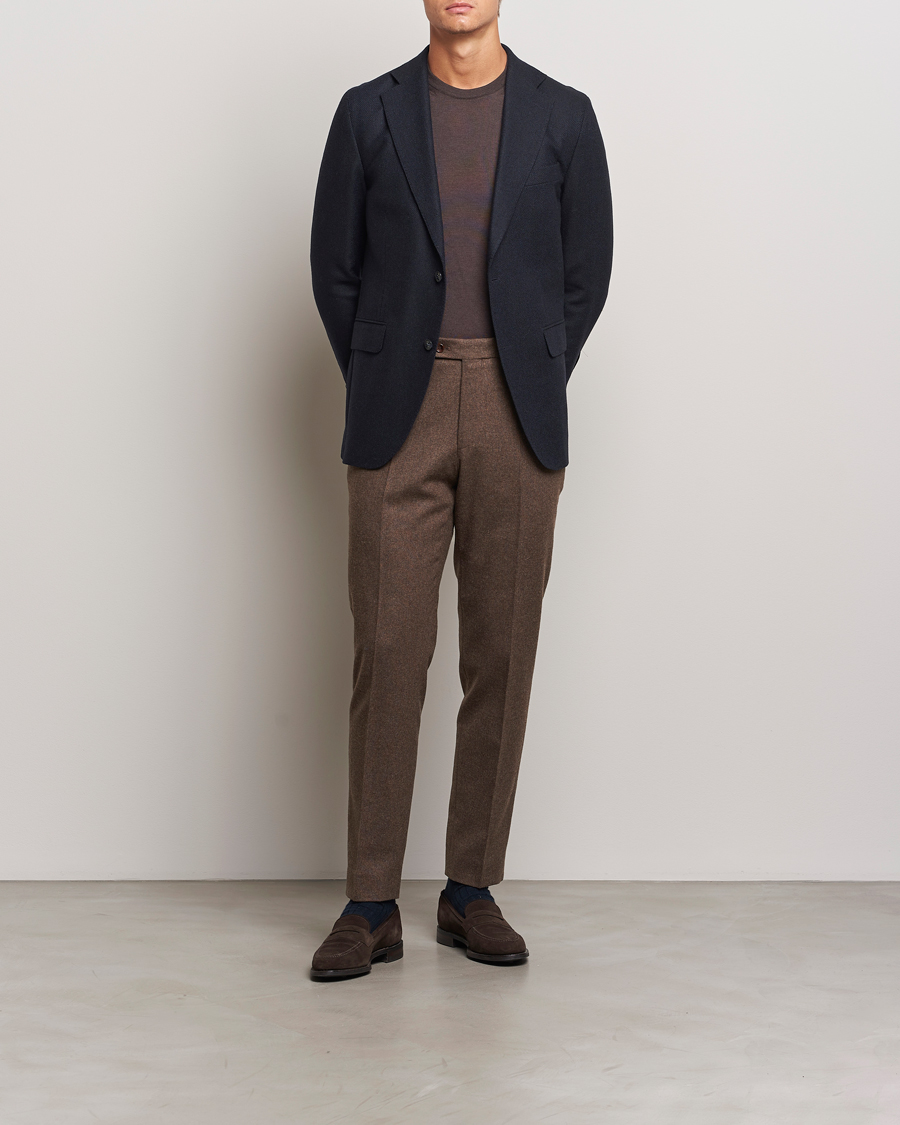 Men | Blazers | Oscar Jacobson | Fogerty Wool Hopsack Blazer Navy