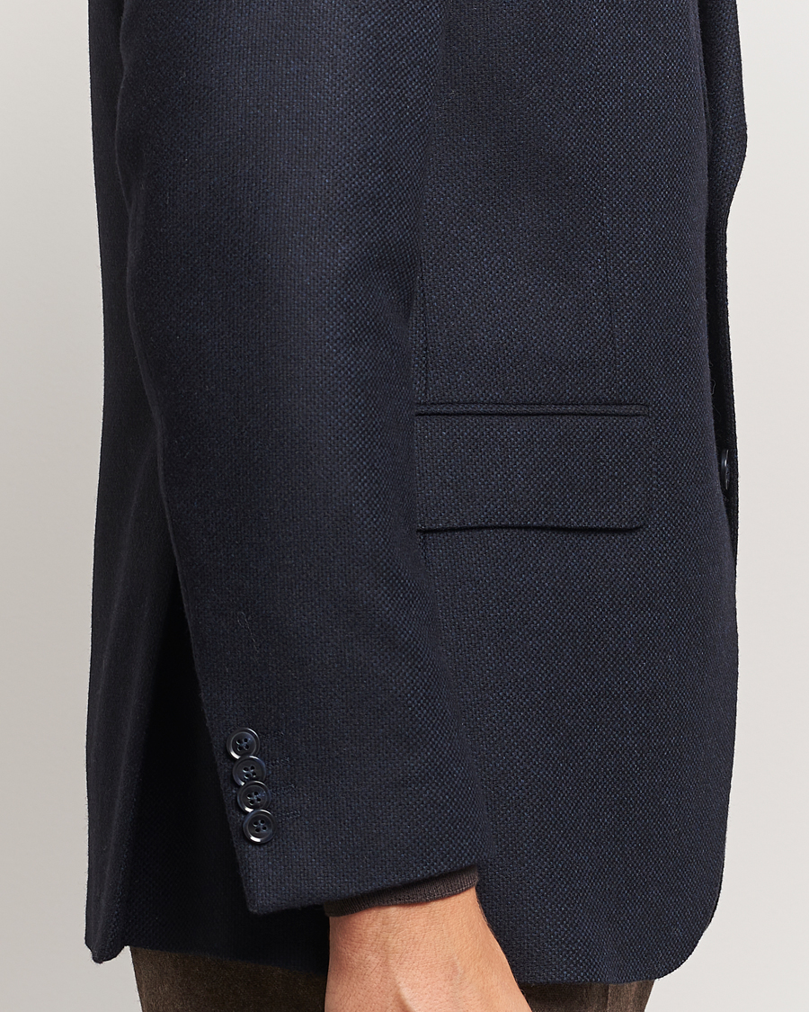 Men | Blazers | Oscar Jacobson | Fogerty Wool Hopsack Blazer Navy