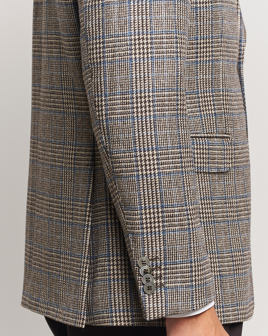 Men | Blazers | Oscar Jacobson | Fogerty Prince of Wales Wool Blazer Beige