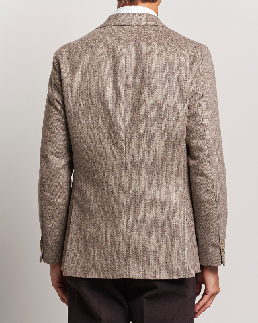 Men | Blazers | Oscar Jacobson | Fogerty Herringbone Wool Blazer Beige