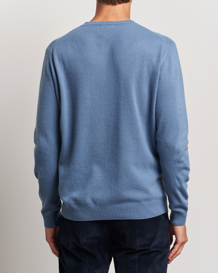 Men | Sweaters & Knitwear | Oscar Jacobson | Valter Wool/Cashmere Round Neck Blue