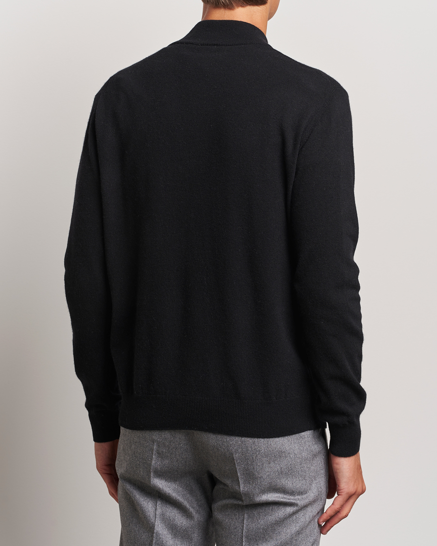 Men | Sweaters & Knitwear | Oscar Jacobson | Patton Wool/Cashmere Half Zip Black