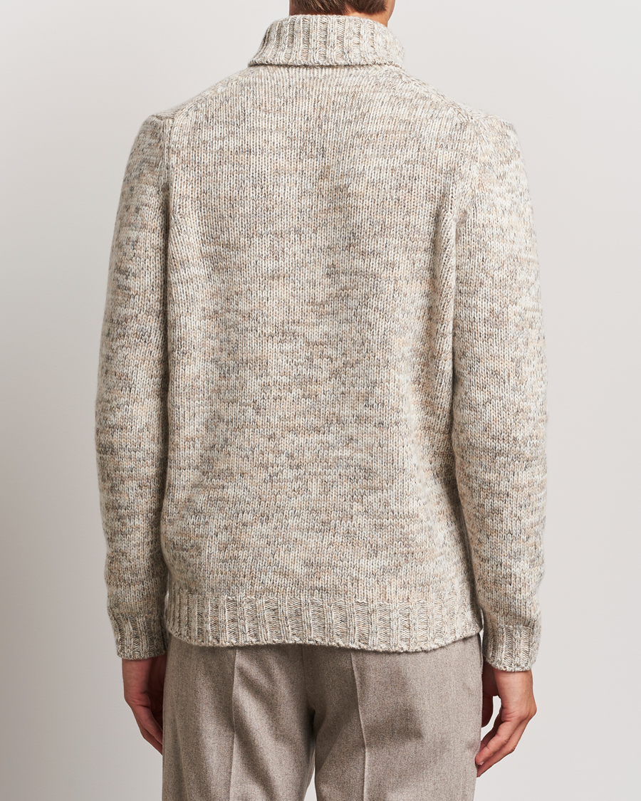 Men | Sweaters & Knitwear | Oscar Jacobson | Mika Heavy Knitted Merino Rollneck Beige