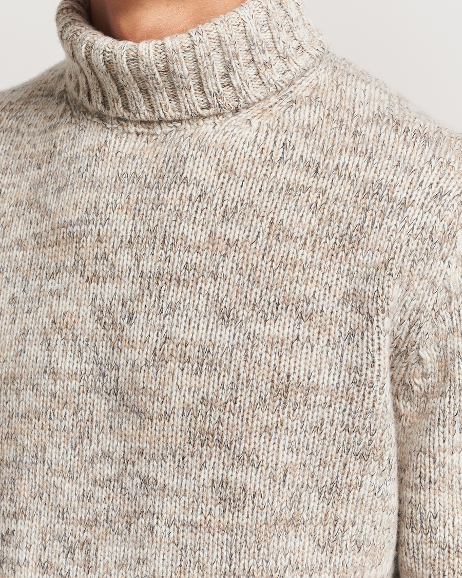 Men | Sweaters & Knitwear | Oscar Jacobson | Mika Heavy Knitted Merino Rollneck Beige