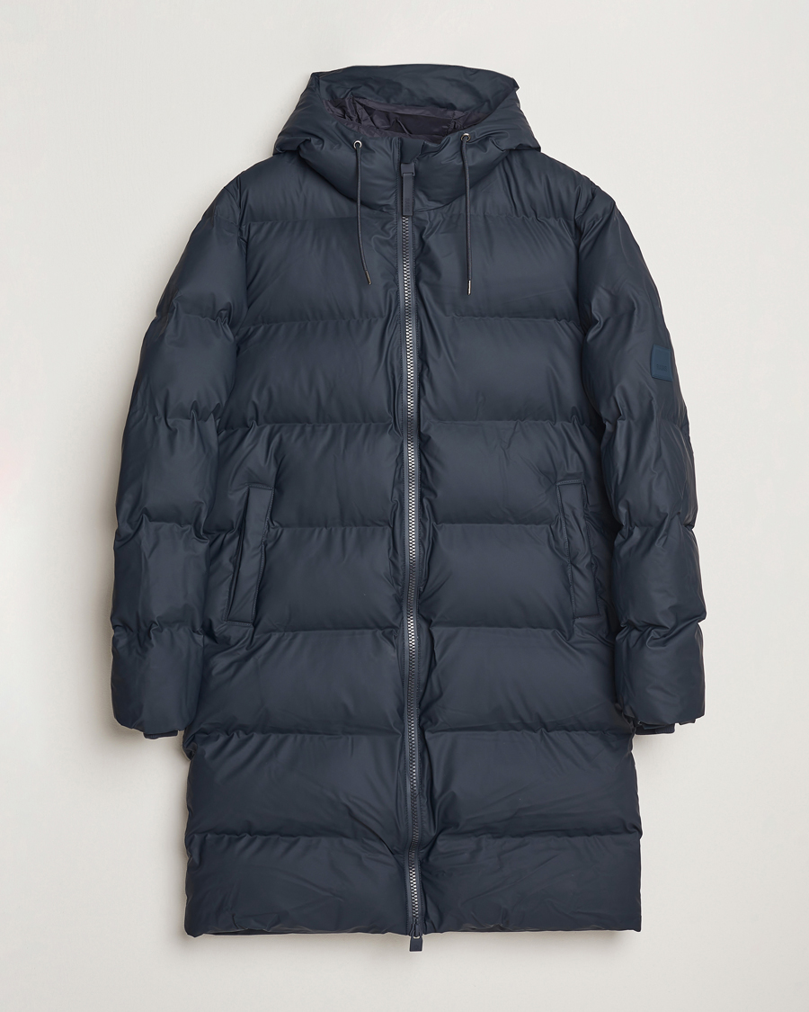 Men | Coats & Jackets | RAINS | Alta Long Puffer Parka Navy