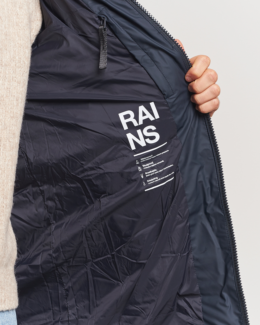 Men | Coats & Jackets | RAINS | Alta Long Puffer Parka Navy