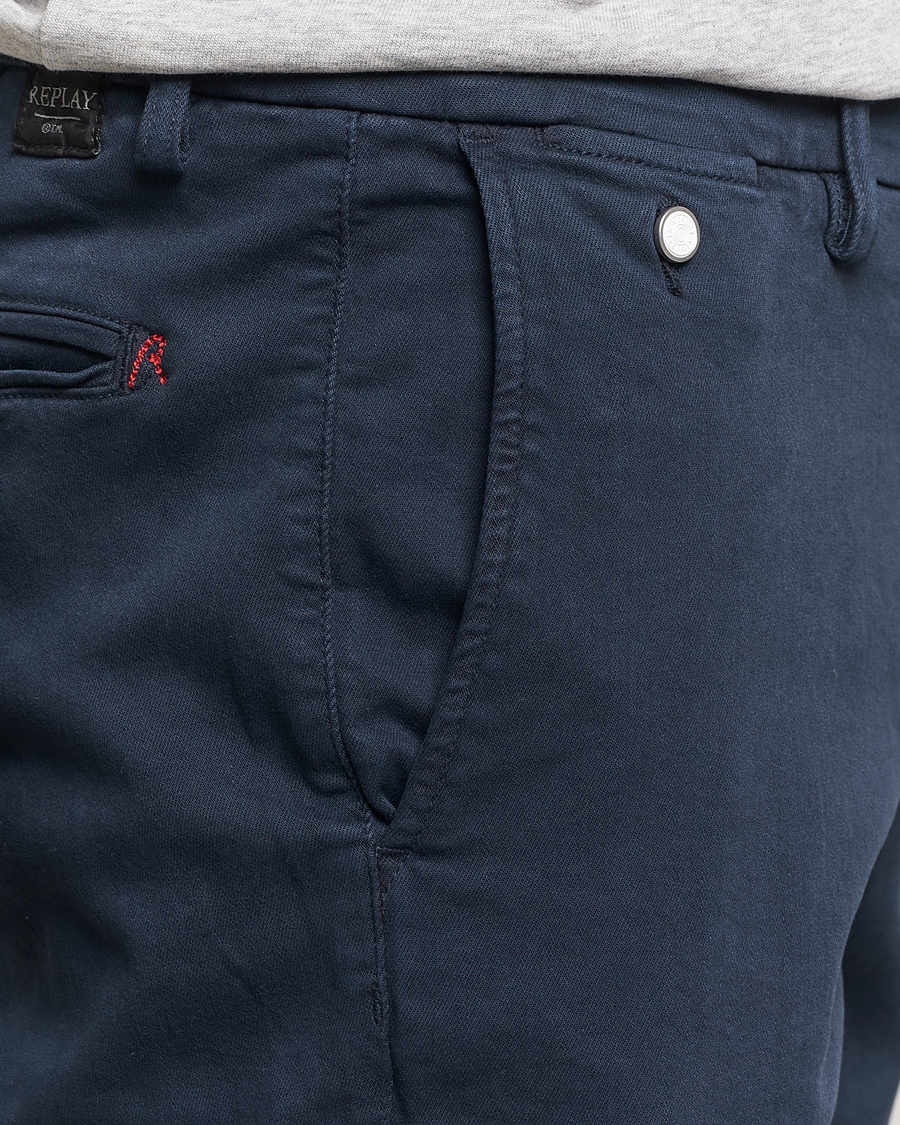 Men | Trousers | Replay | Benni Hyperflex X-Lite Chinos Navy