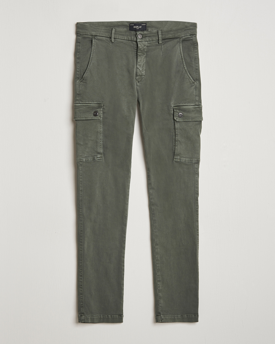 Men | Trousers | Replay | Jaan Hyperflex Cargo Pants Dark Green