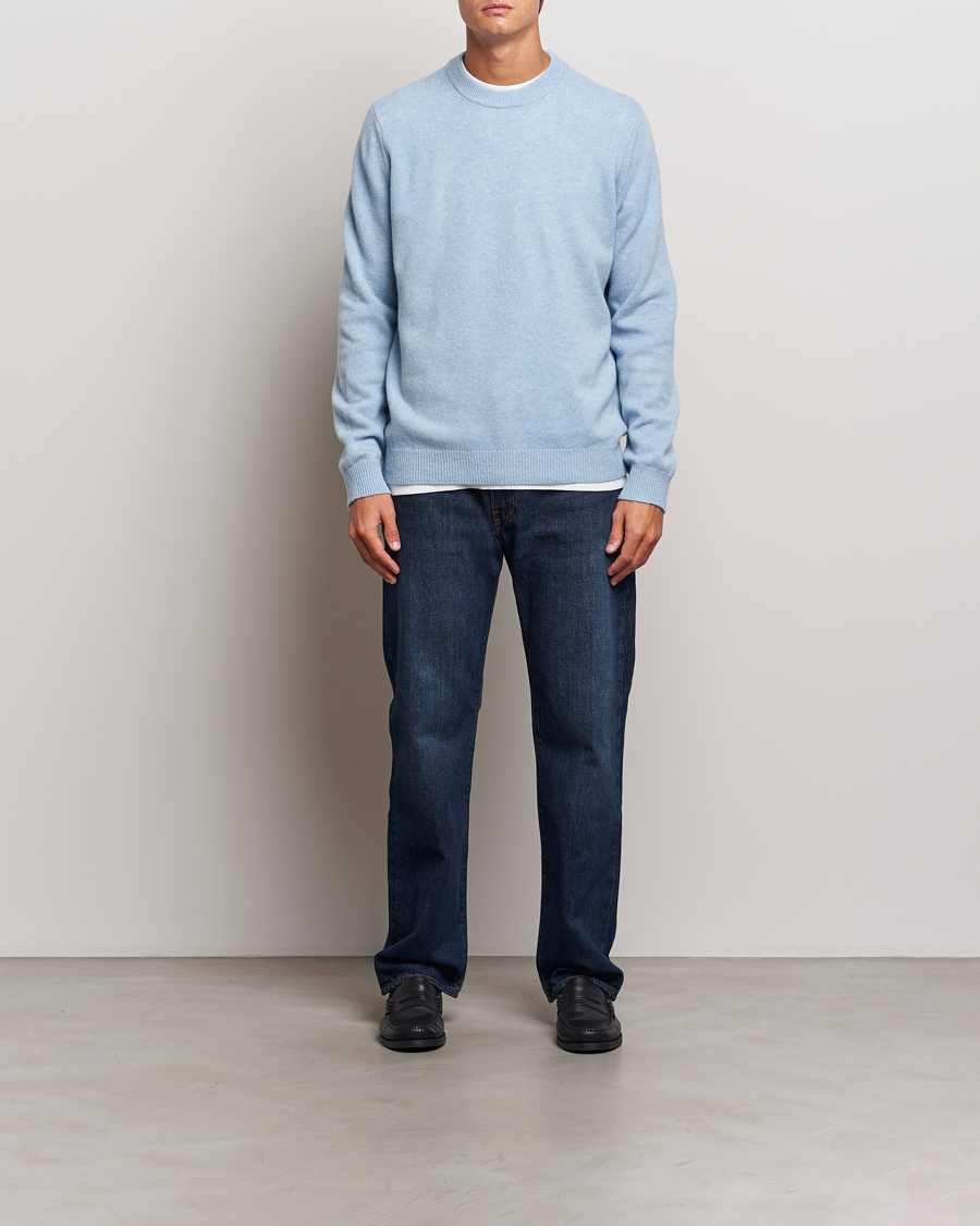 Men | Sweaters & Knitwear | Samsøe Samsøe | Isak Knitted Crew Neck Subdued Blue