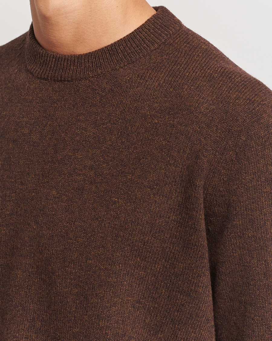 Men | Sweaters & Knitwear | Samsøe Samsøe | Isak Knitted Crew Neck Chocolate Brown