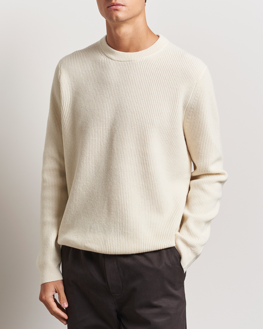 Men | Sweaters & Knitwear | Samsøe Samsøe | Isaks Knitted Crew Neck Clear Cream