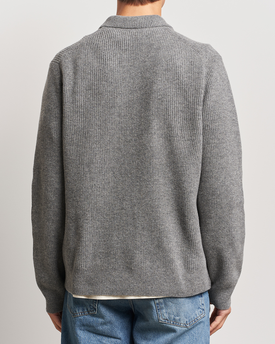 Men | Sweaters & Knitwear | Samsøe Samsøe | Saisaks Half Zip Polo Dark Grey Melange