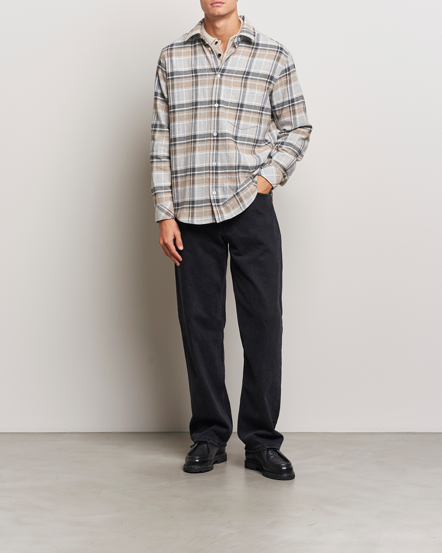 Men | Shirts | Samsøe Samsøe | Damon Checked Shirt Beige/Grey