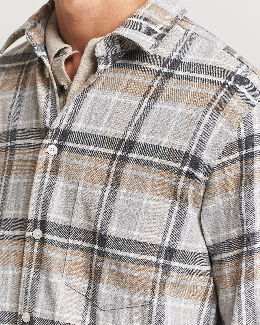 Men | Shirts | Samsøe Samsøe | Damon Checked Shirt Beige/Grey