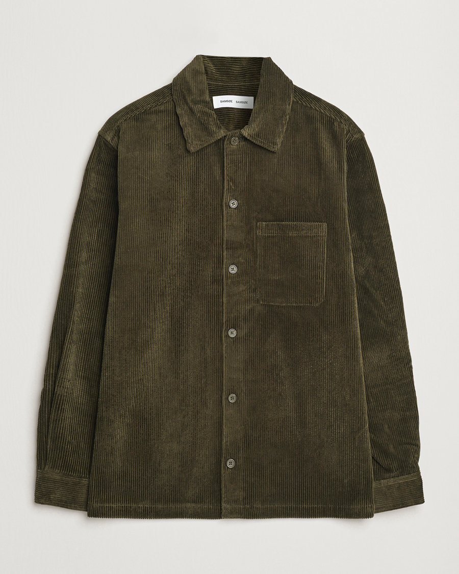 Men | Shirts | Samsøe Samsøe | Damon Corduroy Overshirt Forest Night
