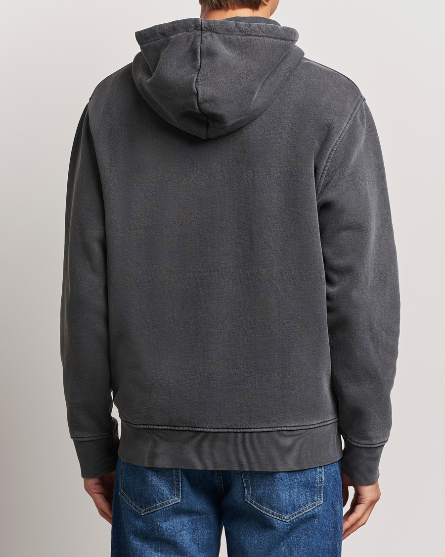 Men | Sweaters & Knitwear | Samsøe Samsøe | Pigment Dyed Full Zip Hoodie Black