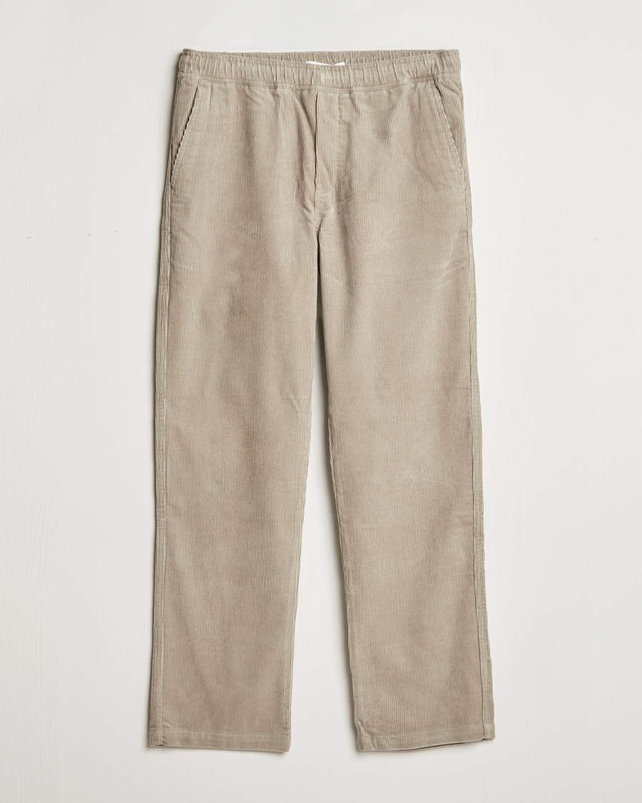 Men | Trousers | Samsøe Samsøe | Jabari Corduroy Drawstring Trousers Abbey Stone