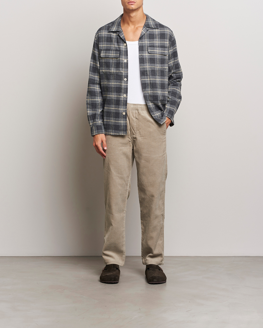 Men | Trousers | Samsøe Samsøe | Jabari Corduroy Drawstring Trousers Abbey Stone