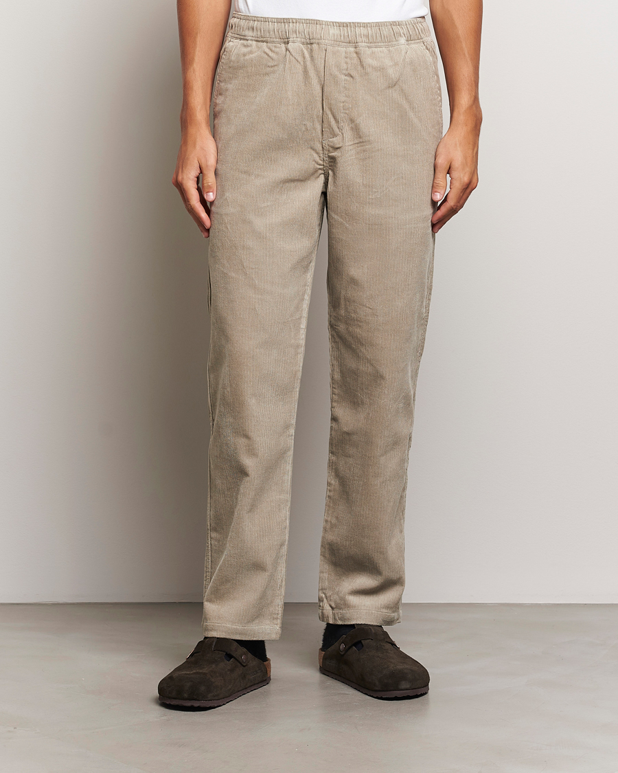 Men | Trousers | Samsøe Samsøe | Jabari Corduroy Drawstring Trousers Abbey Stone