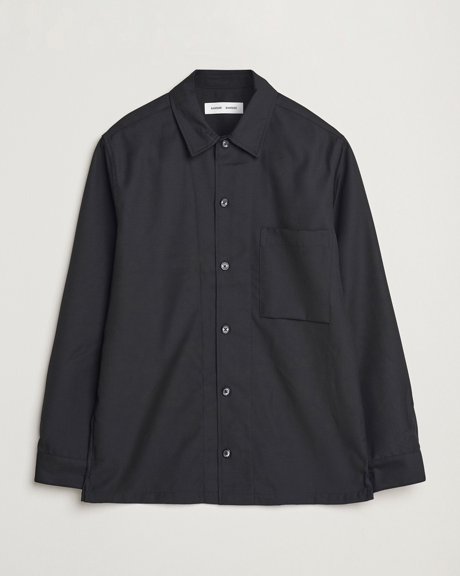 Men | Shirts | Samsøe Samsøe | Damon Wool Overshirt Black
