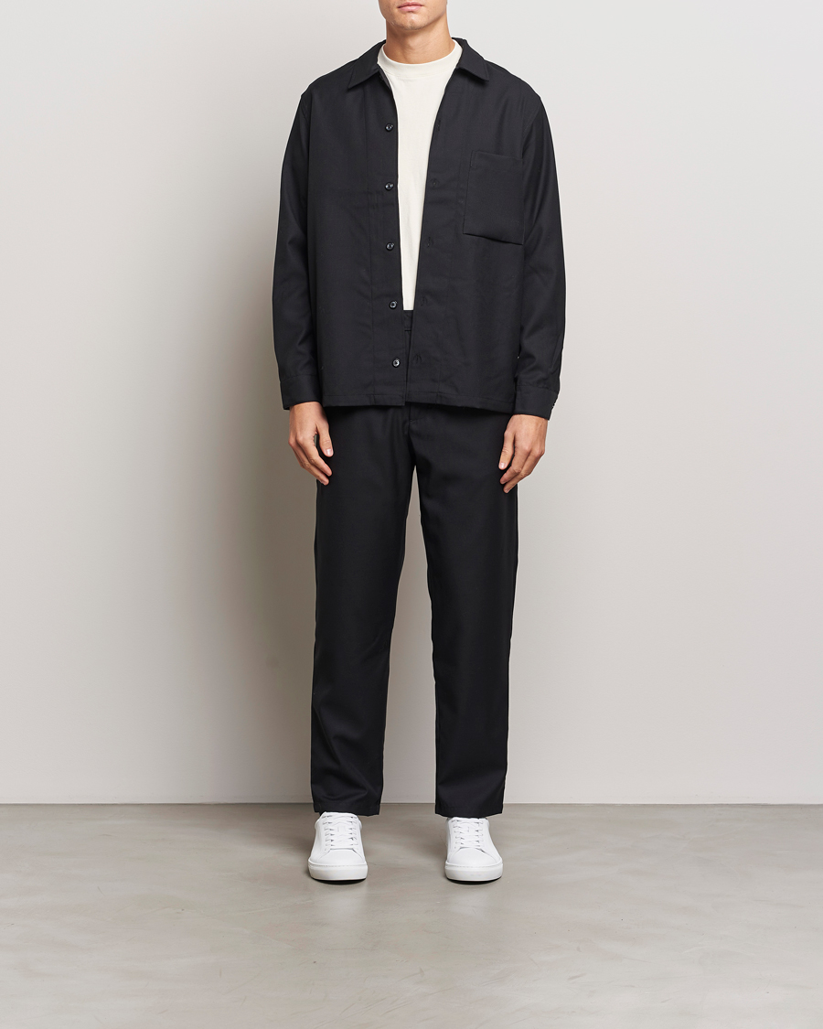 Men | Shirts | Samsøe Samsøe | Damon Wool Overshirt Black