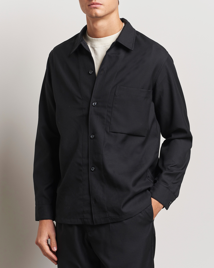 Men | Shirts | Samsøe Samsøe | Damon Wool Overshirt Black