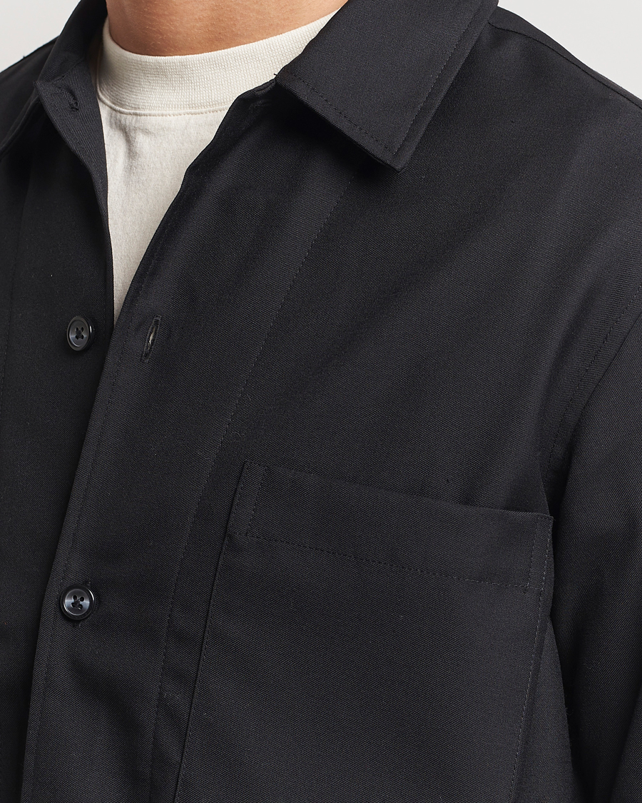 Men | Shirts | Samsøe Samsøe | Damon Wool Overshirt Black