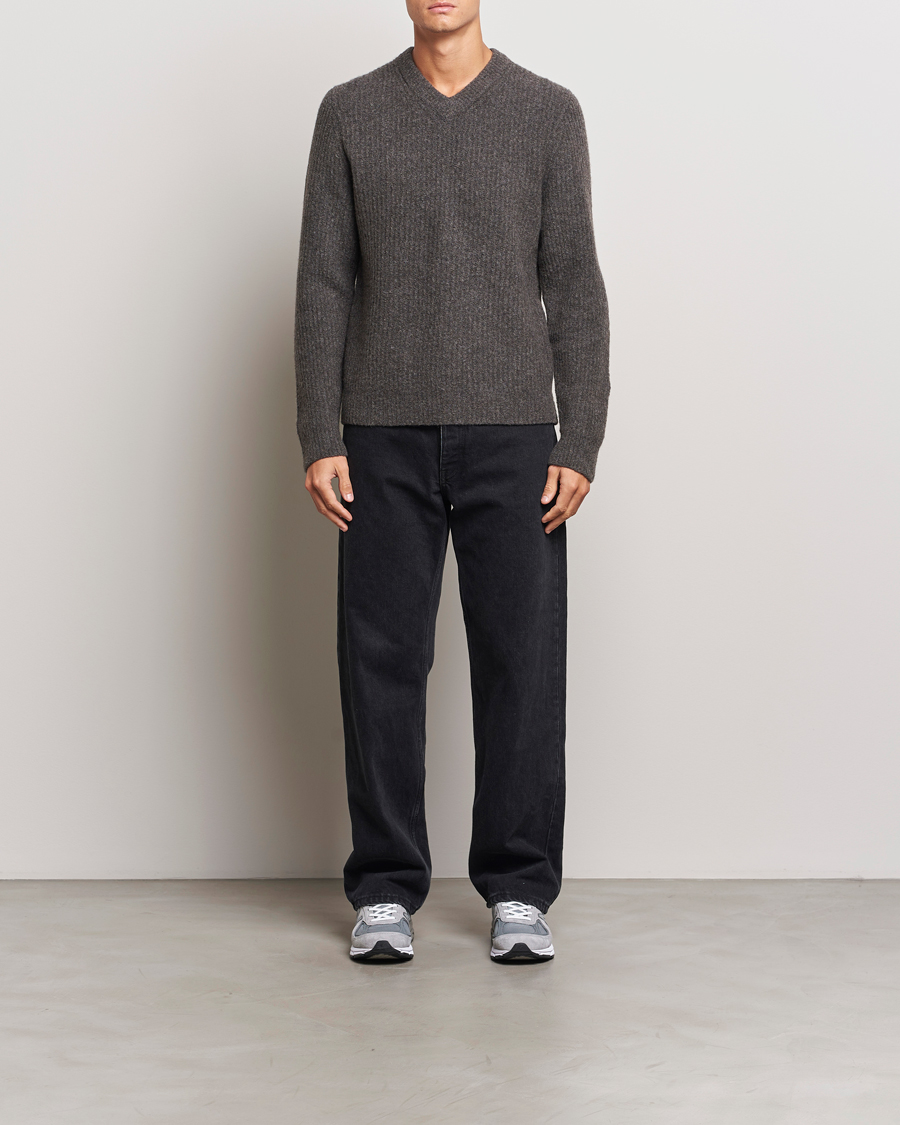 Men | Sweaters & Knitwear | Samsøe Samsøe | Koji Rib Knitted V-Neck Volcanic Ash