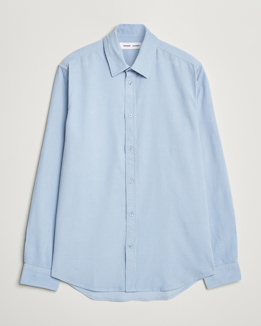Men | Shirts | Samsøe Samsøe | Liam Baby Cord Shirt Subdued Blue