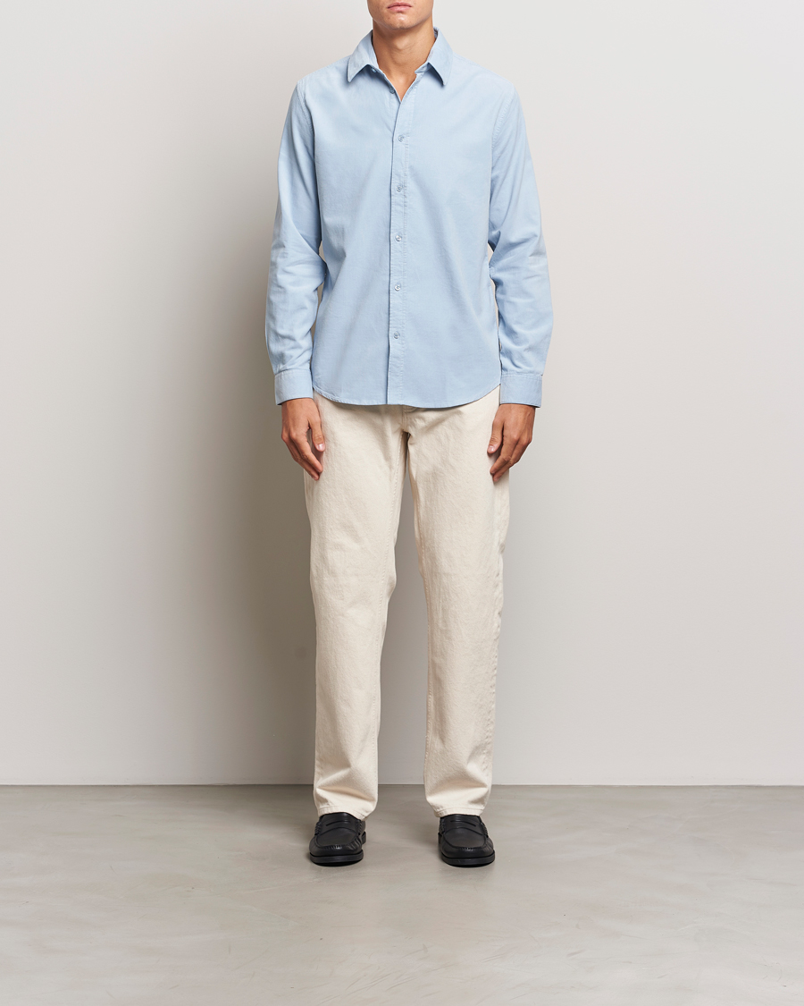 Men | Shirts | Samsøe Samsøe | Liam Baby Cord Shirt Subdued Blue